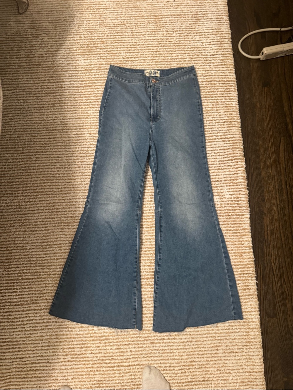 Free People Medium Wash Flare Jeans